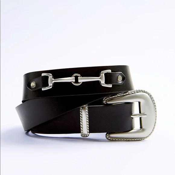 Zara contrast leather BELT Zara Women main image 4